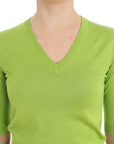 Dolce & Gabbana Emerald Green Wool V-Neck Pullover