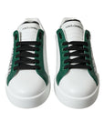 Dolce & Gabbana Elegant White Crown Leather Sneakers