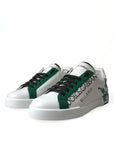 Dolce & Gabbana Elegant White Crown Leather Sneakers
