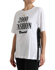 Dolce & Gabbana Elegant White Lace-Up Cotton Tee