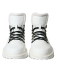 Dolce & Gabbana Elegant White Leather Ankle Boots