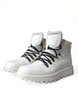 Dolce & Gabbana Elegant White Leather Ankle Boots
