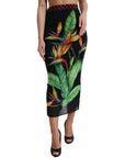 Dolce & Gabbana Floral High Waist Silk Midi Skirt