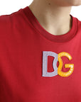 Dolce & Gabbana Elegant Red Cotton Crew Neck Tank Top