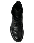 Dolce & Gabbana Elegant Black Horse Leather Ankle Boots
