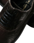 Dolce & Gabbana Elegant Brown Velvet Oxford Lace-up Shoes