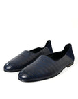 Dolce & Gabbana Elegant Blue Crocodile Leather Loafers