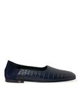 Dolce & Gabbana Elegant Blue Crocodile Leather Loafers