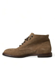 Dolce & Gabbana Elegant Leather Ankle Lace-Up Boots
