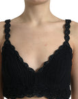 Dolce & Gabbana Elegant Black Crochet Corset Top