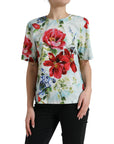 Dolce & Gabbana Chic Floral Round Neck Cotton Top