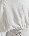Dolce & Gabbana Elegant White Lace-Up Corset Cropped Top