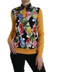 Dolce & Gabbana Elegant Patchwork Henley Silk Blend Sweater