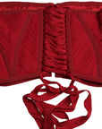 Dolce & Gabbana Silk Corset Waist Belt in Fiery Red
