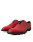 Dolce & Gabbana Elegant Red Leather Oxford Dress Shoes