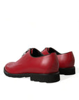 Dolce & Gabbana Elegant Red Leather Oxford Dress Shoes
