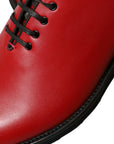 Dolce & Gabbana Elegant Red Leather Oxford Dress Shoes