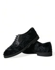 Dolce & Gabbana Elegant Black Fur Derby Dress Shoes for Men