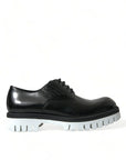 Dolce & Gabbana Sophisticated Black and White Leather Derby Shoes