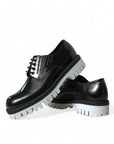 Dolce & Gabbana Sophisticated Black and White Leather Derby Shoes
