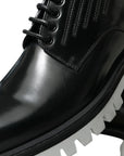 Dolce & Gabbana Sophisticated Black and White Leather Derby Shoes