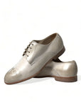 Dolce & Gabbana Elegant White Calfskin Derby Shoes