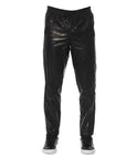 Trussardi Sleek Black Leather Trousers for Men