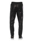 Trussardi Sleek Black Leather Trousers for Men