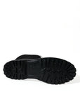 Dolce & Gabbana Elegant Quilted Lace-Up Rain Boots