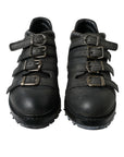 Dolce & Gabbana Black Leather Ankle Strap Boots