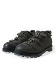 Dolce & Gabbana Black Leather Ankle Strap Boots