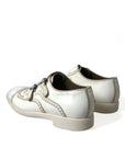 Dolce & Gabbana Elegant White Leather Derby Dress Shoes
