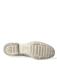 Dolce & Gabbana Elegant White Leather Derby Dress Shoes