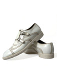 Dolce & Gabbana Elegant White Leather Derby Dress Shoes
