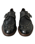 Dolce & Gabbana Elegant Calfskin Leather Monk Straps