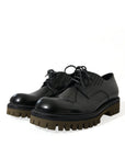 Dolce & Gabbana Elegant Black Leather Derby Dress Shoes