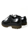 Dolce & Gabbana Elegant Black Leather Derby Dress Shoes