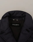 Dolce & Gabbana Elegant Dark Blue Silk Blend Jacket