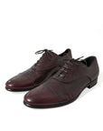 Dolce & Gabbana Elegant Burgundy Leather Derby Shoes