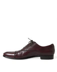 Dolce & Gabbana Elegant Burgundy Leather Derby Shoes
