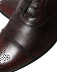 Dolce & Gabbana Elegant Burgundy Leather Derby Shoes