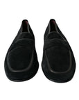 Dolce & Gabbana Elegant Velvet Black Loafers for Men