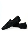 Dolce & Gabbana Elegant Velvet Black Loafers for Men