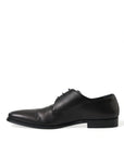 Dolce & Gabbana Elegant Black Leather Derby Dress Shoes