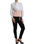 Dolce & Gabbana Elegant Pink Lace-Up Corset Belt