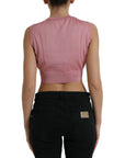 Dolce & Gabbana Elegant Silk Crew Neck Cropped Tank Top