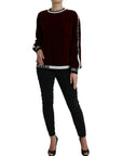 Dolce & Gabbana Elegant Burgundy Silk-Blend Sweater