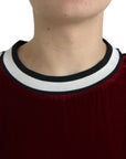 Dolce & Gabbana Elegant Burgundy Silk-Blend Sweater