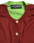 Dolce & Gabbana Elegant Silk Cardigan Sweater in Vibrant Tones