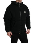 Dolce & Gabbana Elegant Black Bomber Jacket with Hood